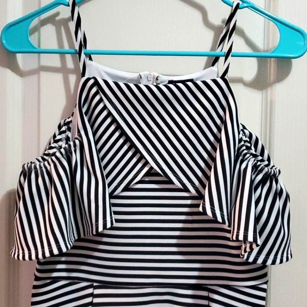 Striped Off Shoulder Dress